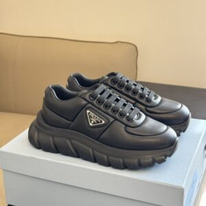 PRADA PADDED NAPPA LEATHER SNEAKERS BLACK – P053