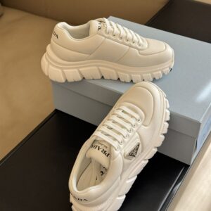 PRADA PADDED NAPPA LEATHER SNEAKERS WHITE – P054