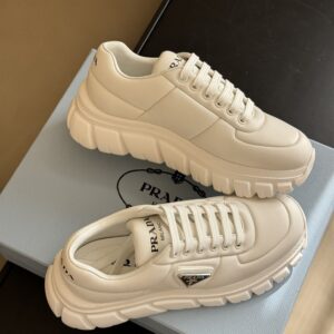 PRADA PADDED NAPPA LEATHER SNEAKERS WHITE – P054