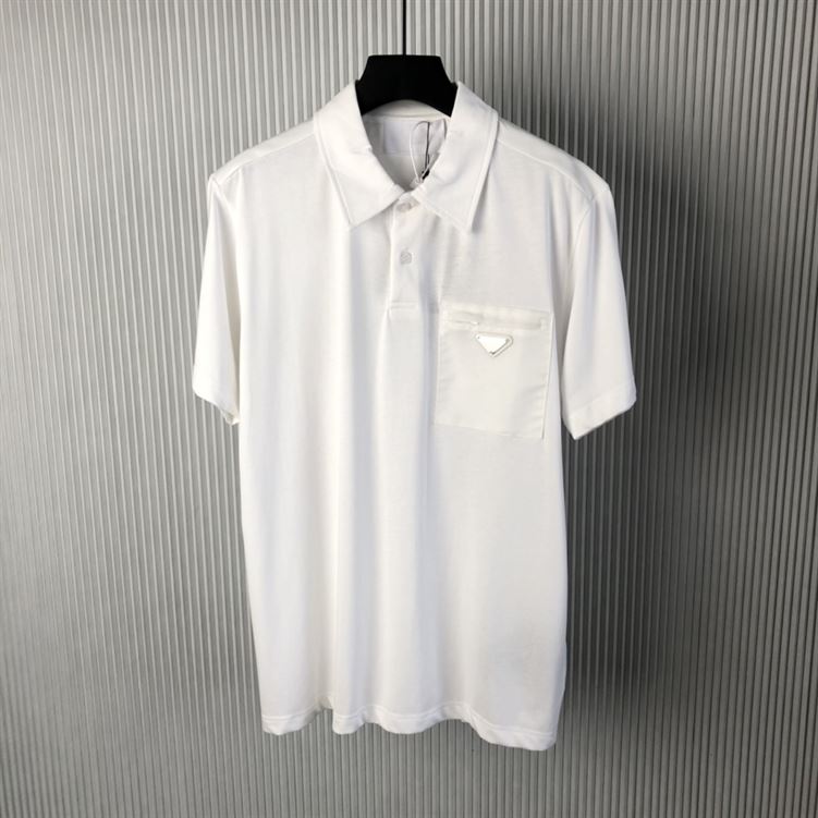 PRADA STRETCH COTTON POLO SHIRT WITH RE-NYLON DETAILS - A002