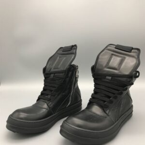 RICK OWENS BLACK GEOBASKET SNEAKERS - DY014