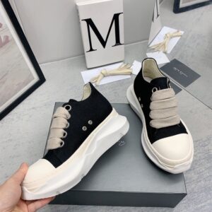 RICK OWENS DRKSHDW ABSTRACT LOW-TOP FAILLE SNEAKERS - DY023