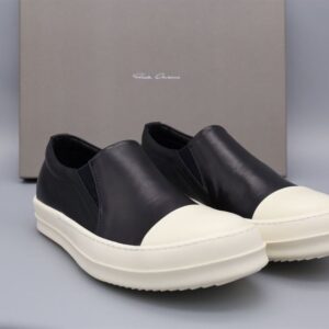 RICK OWENS LOW LEATHER BOAT SNEAKERS - DY033