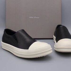 RICK OWENS LOW LEATHER BOAT SNEAKERS - DY033