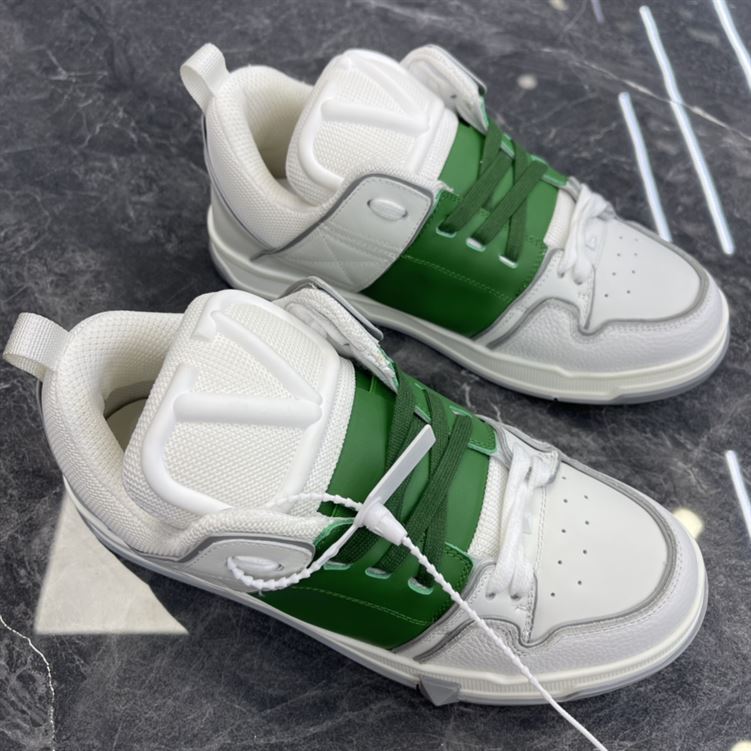 VALENTINO OPEN SKATE CALFSKIN AND FABRIC SNEAKER - TM037