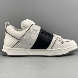 VALENTINO OPEN SKATE CALFSKIN AND FABRIC SNEAKER - TM038