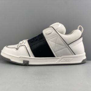 VALENTINO OPEN SKATE CALFSKIN AND FABRIC SNEAKER - TM038