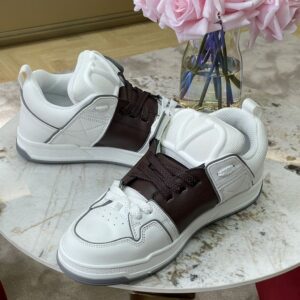 VALENTINO OPEN SKATE CALFSKIN AND FABRIC SNEAKER - TM039