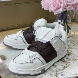 VALENTINO OPEN SKATE CALFSKIN AND FABRIC SNEAKER - TM039