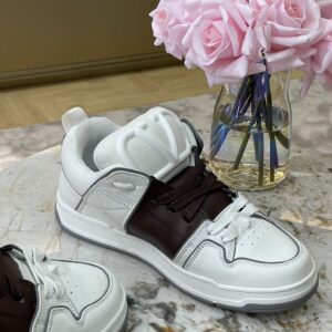 VALENTINO OPEN SKATE CALFSKIN AND FABRIC SNEAKER - TM039