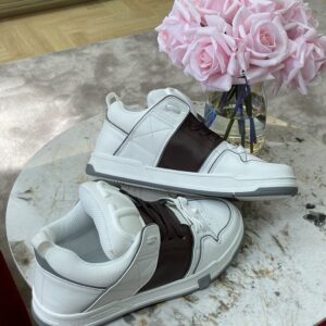 VALENTINO OPEN SKATE CALFSKIN AND FABRIC SNEAKER - TM039