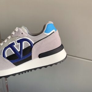 VALENTINO VLOGO PACE LOW-TOP SNEAKER IN SPLIT LEATHER FABRIC AND CALF LEATHER - TM023