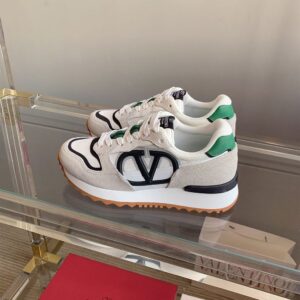 VALENTINO VLOGO PACE LOW-TOP SNEAKER IN SPLIT LEATHER FABRIC AND CALF LEATHER - TM025