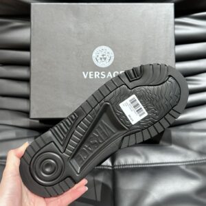 VERSACE ODISSEA BLACK WHITE TRAINER SNEAKERS - UH048