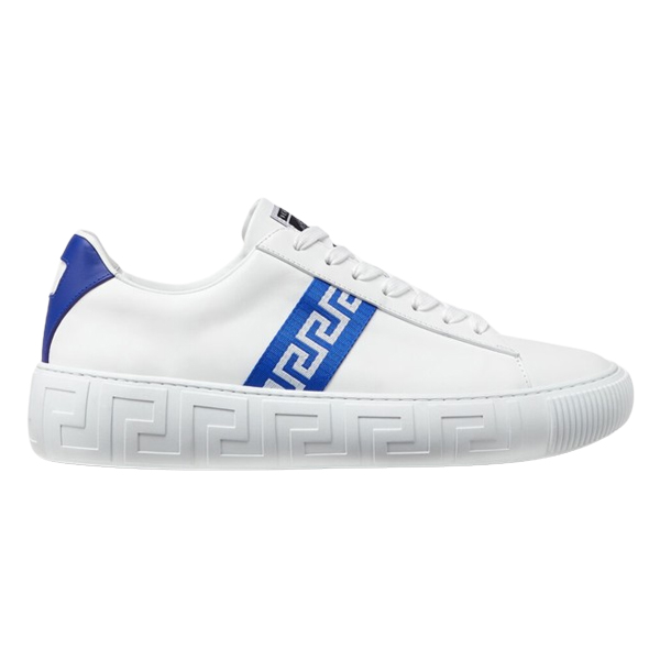 VERSACE WHITE GRECA LOW-TOP SNEAKERS - UH034